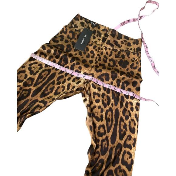 NWT Dolce & Gabbana AUTHENTIC Leopard Stretch Silk HR Skinny Pants Sz EU 40 US 2 - Picture 9 of 13